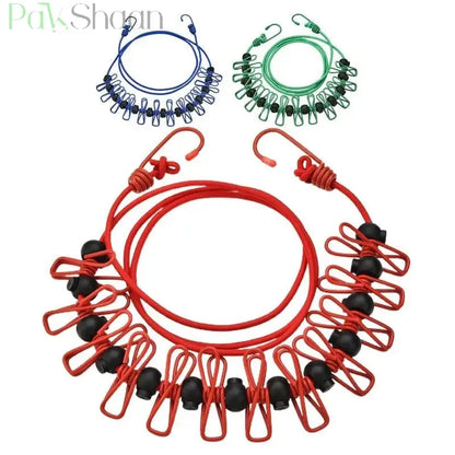 12 Clips Elastic Laundry Rope YZTijarah