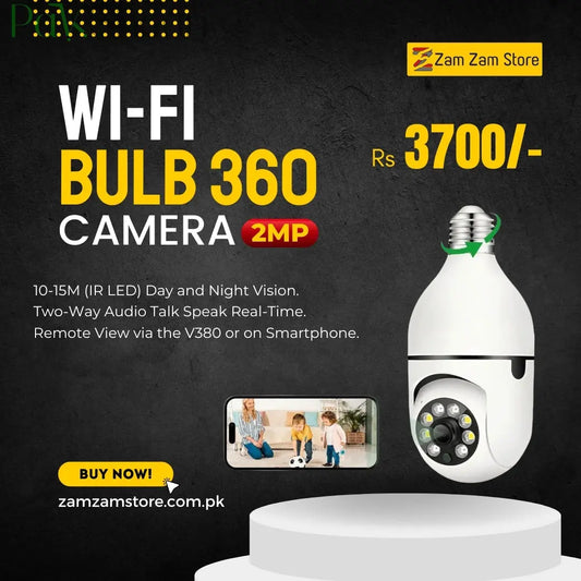 Wifi Bulb Camera 360 Rotation-Color mode & Siren indicator Zam Zam Store