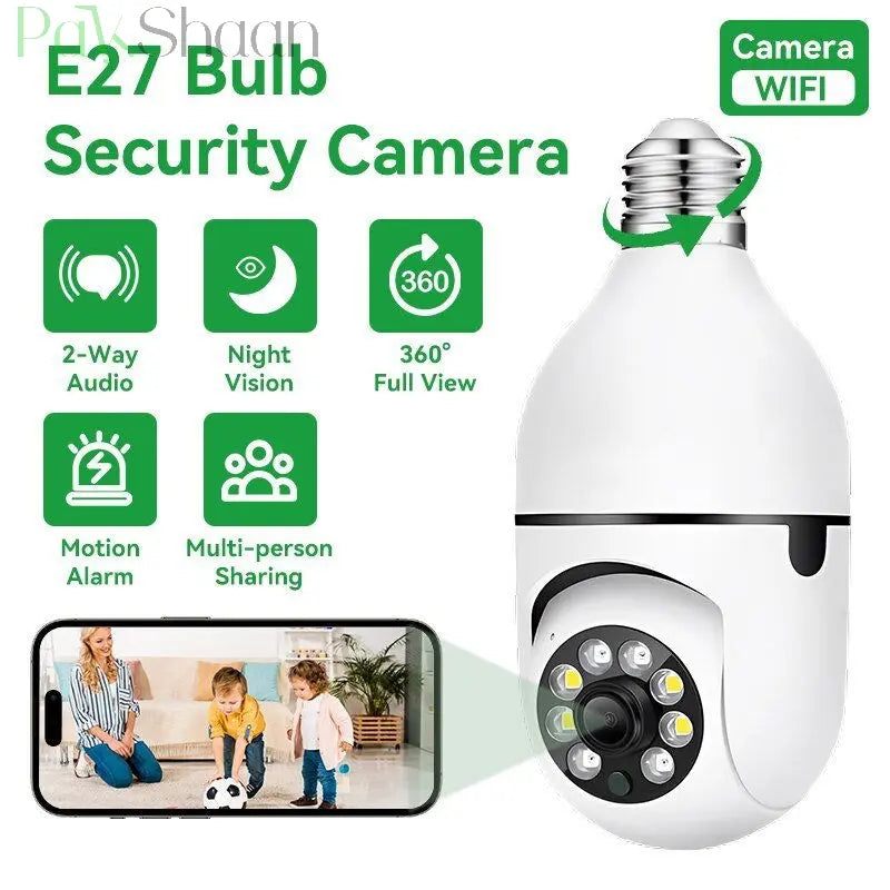 Wifi Bulb Camera 360 Rotation-Color mode & Siren indicator Zam Zam Store